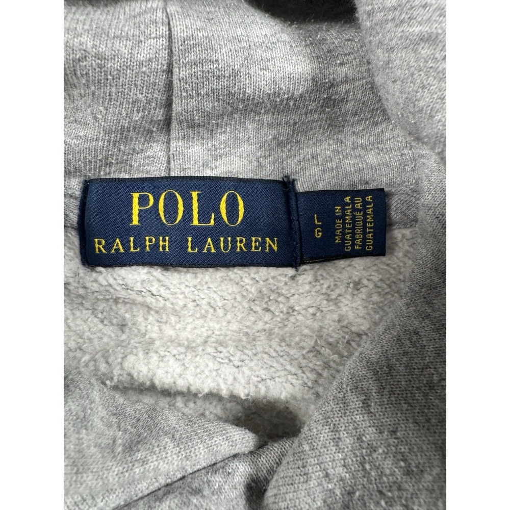 Polo Ralph Lauren Polo Bear USA Basketball Hoodie Gray Mens L Distressed Graphic - Picture 3 of 4